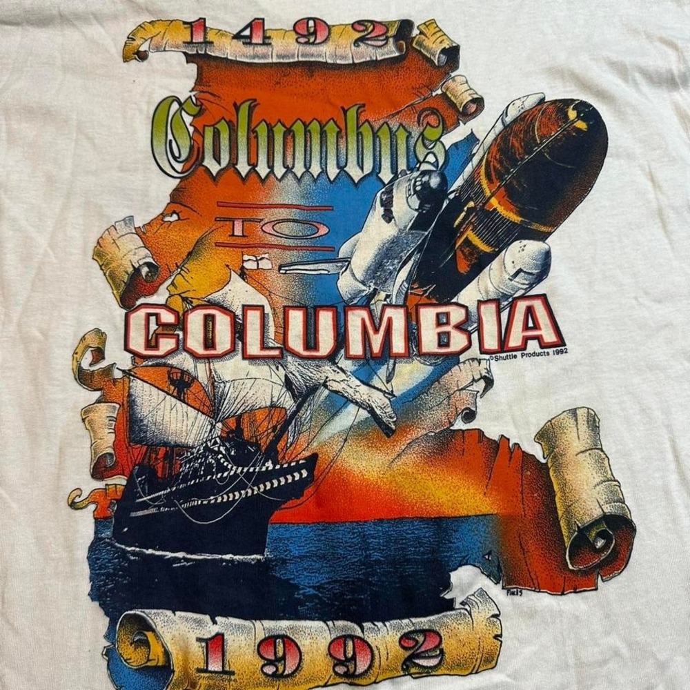 Vintage NASA Columbus to Columbia 500 years of exploration‎ T-shirt size XL